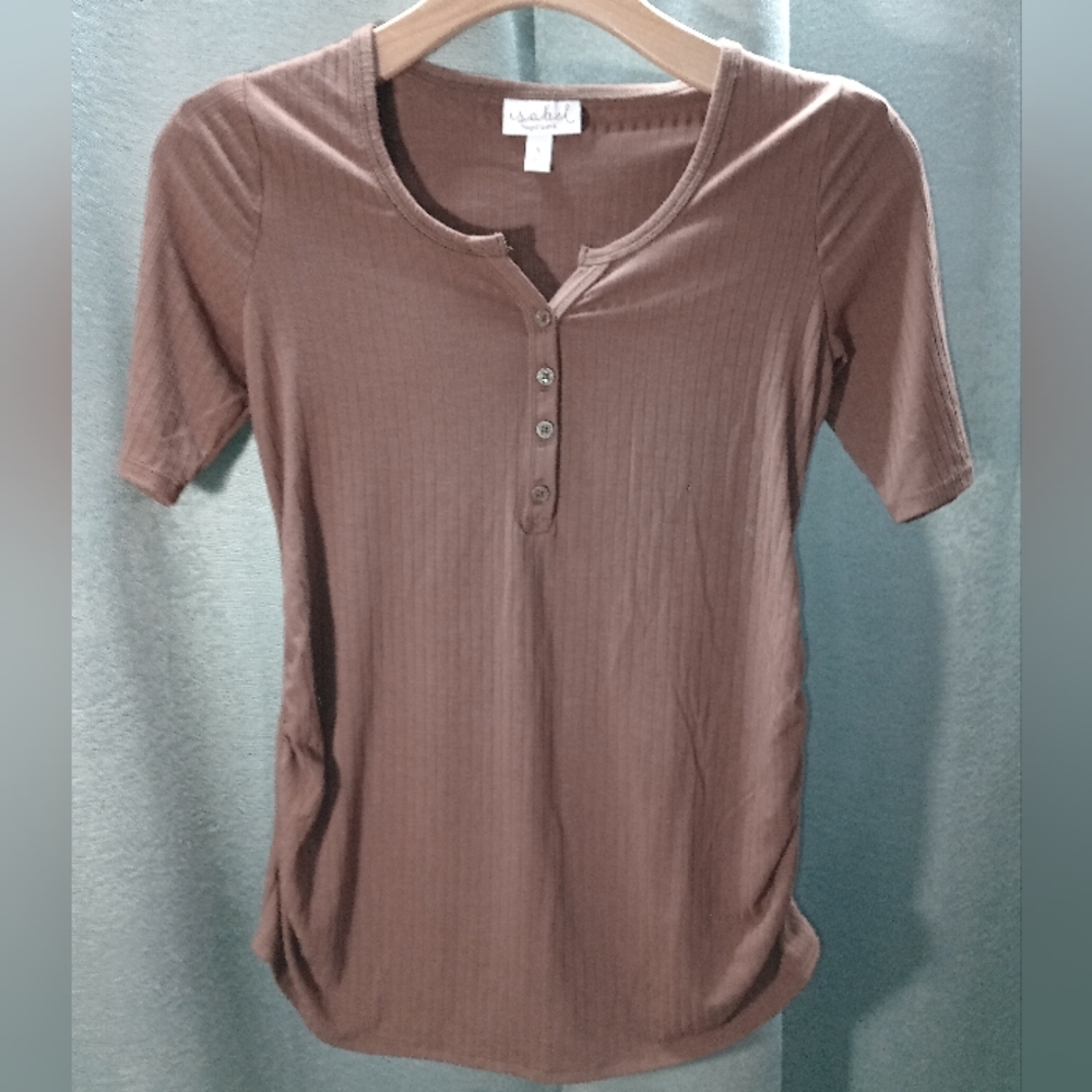 New Brown Ribbed Top